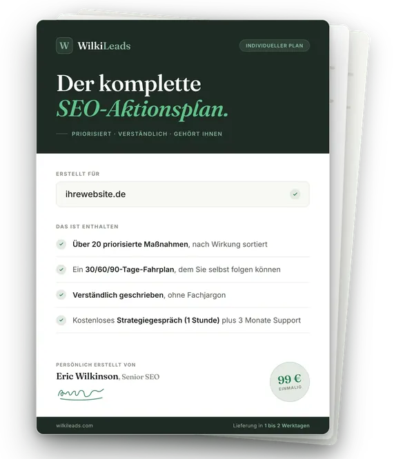 Der komplette SEO-Aktionsplan als Dokument