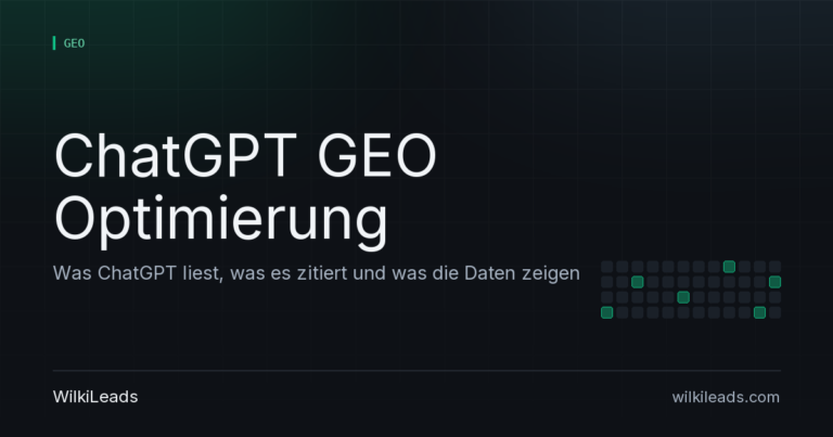ChatGPT GEO Optimierung