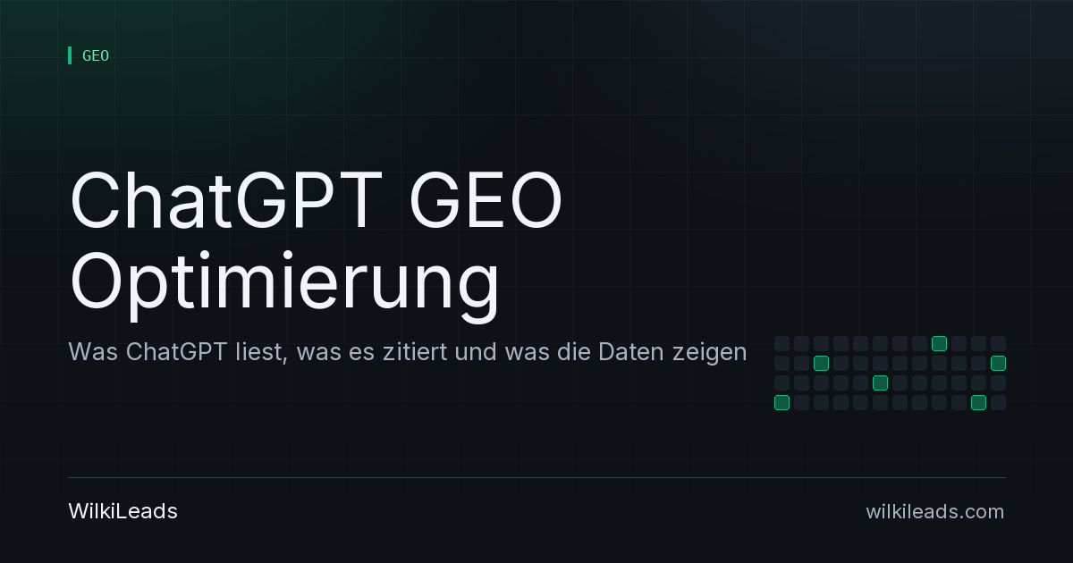 ChatGPT GEO Optimierung